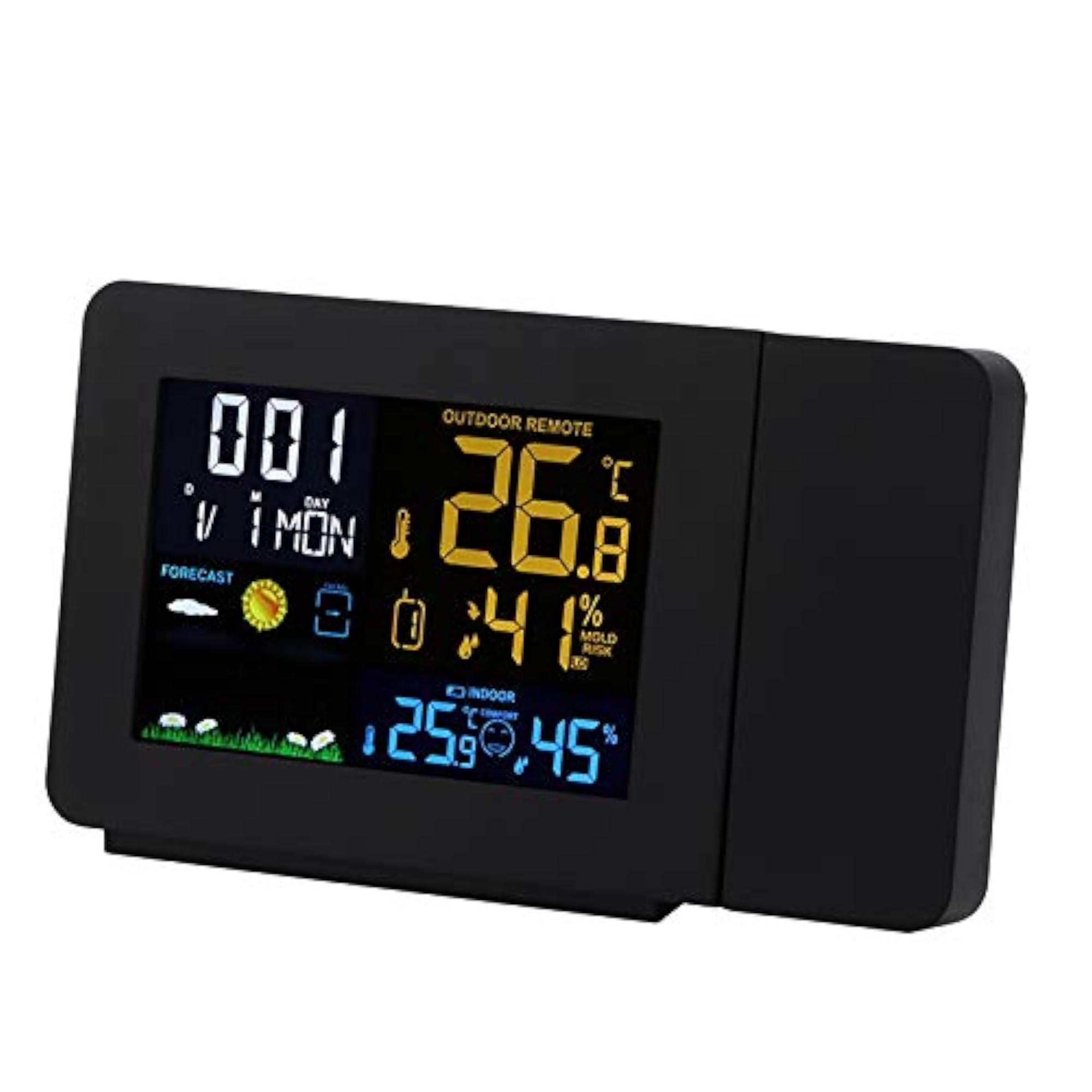 Projection Clock, Desktop Black Electronic Alarm Clock
